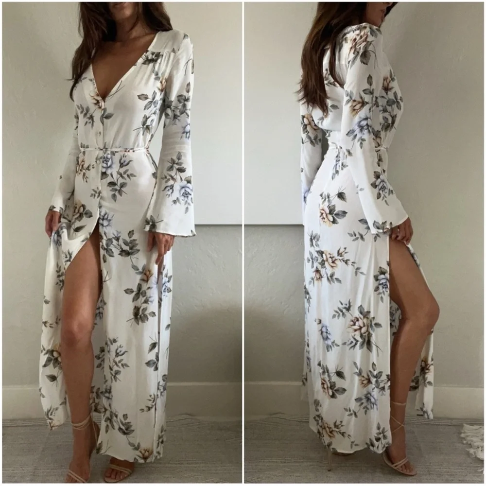 Flynn Skye White Floral Maxi Dress - Picture 1 of 9